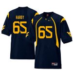 Men's West Virginia Mountaineers NCAA #65 Isaiah Hardy Navy Authentic Nike Retro Stitched College Football Jersey BP15Z04TR